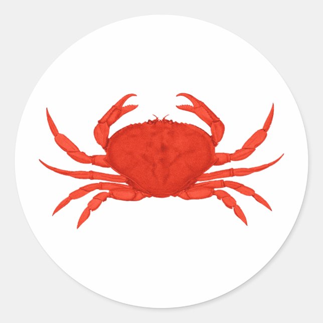 Red Dungeness Crab Logo Runder Aufkleber (Vorderseite)