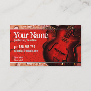 Red Earth Guitar Music Business Card Visitenkarte