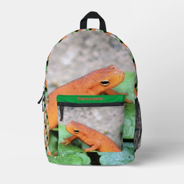 Red Eft Orange Salamander Personalisiert Bedruckter Rucksack (Vorderseite)