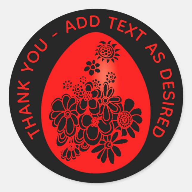 Red EGG Ginger Party Sticker Red Black Maßgeschnei (Vorderseite)