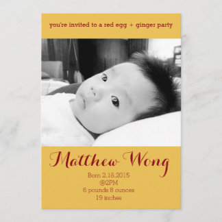 Red Egg und Ginger Party 100 Tage alt Chinesisch Einladung