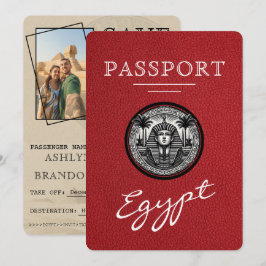 Red Egypt Passport Wedding Save the Date