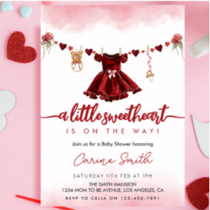Red ein wenig Sweetheart Valentine's Baby Dusche Einladung