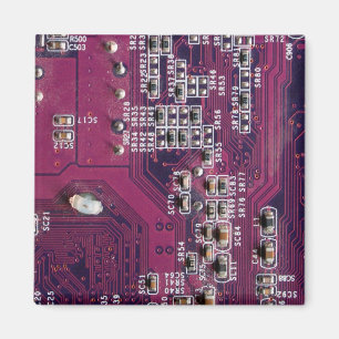 Red Electronic Circuit Board Magnet