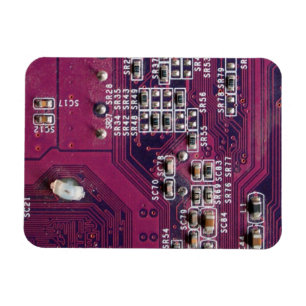 Red Electronic Circuit Board Magnet