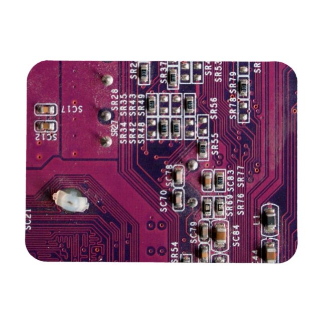 Red Electronic Circuit Board Magnet (Horizontal)