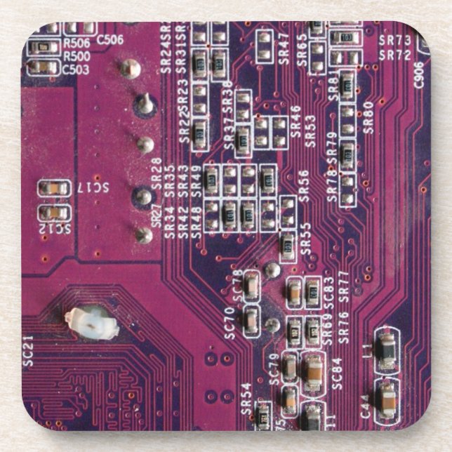 Red Electronic Circuit Board Untersetzer (Vorderseite)