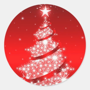 Red Elegant Christmas Tree Sticker