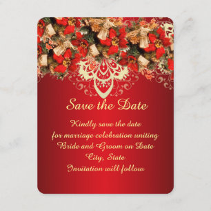 Red Elegant Christmas wünscht Save the Date