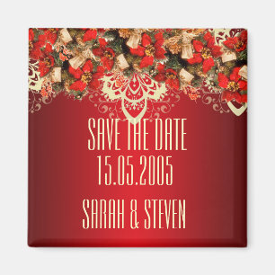 Red Elegant Christmas wünscht Save the Date Magnet