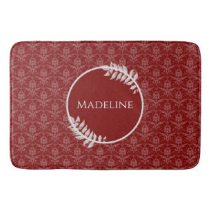 Red Elegant Damask Personalisiert Bath Mat Badematte