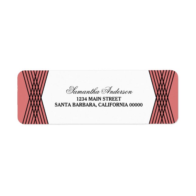 Red Elegant Deko Address Labels (Vorne)