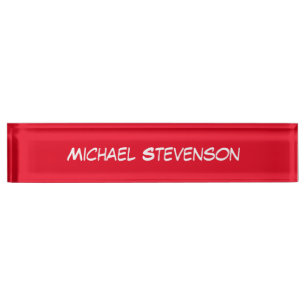 Red Elegant Modern Stylish Business Desk Namplate Namensplakette