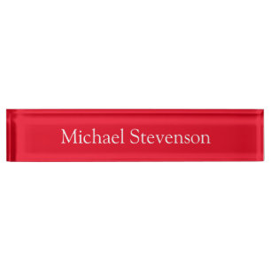 Red Elegant Modern Stylish Business Namplate Namensplakette