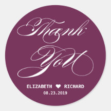 Red Elegant Script Dankeschön Gastgeschenk Hochzei