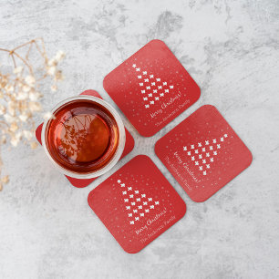 Red Elegant Texas Weihnachtsbaum Getränke Coaster Getränkeuntersetzer