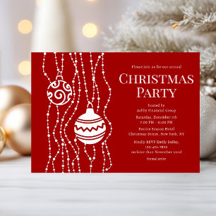 Red Elegantes Weihnachtsfest Party Corporate Holid Folieneinladung