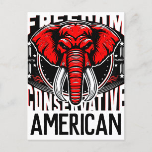 Red Elephant Faith Family Freedservative Postkarte
