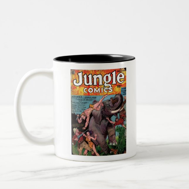 Red Elephant - Vintage DschungelComicen - Retro Zweifarbige Tasse (Links)