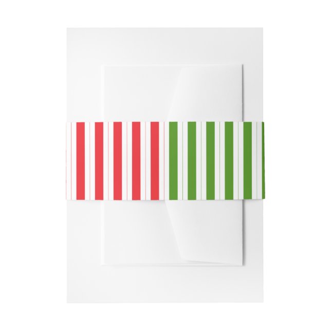 Red & Elf Green Candy Striping Streifen Einladungsbanderole (Vorderseite Beispiel)