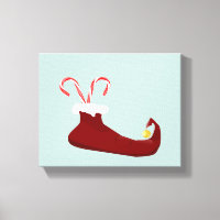 Red Elf Slipper mit Candy Canes