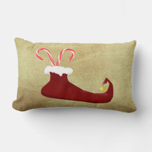 Red Elf Slipper mit Candy Canes Lendenkissen
