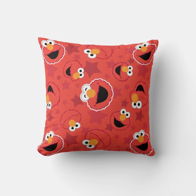 Red Elmo Faces Pattern Kissen (Vorderseite)