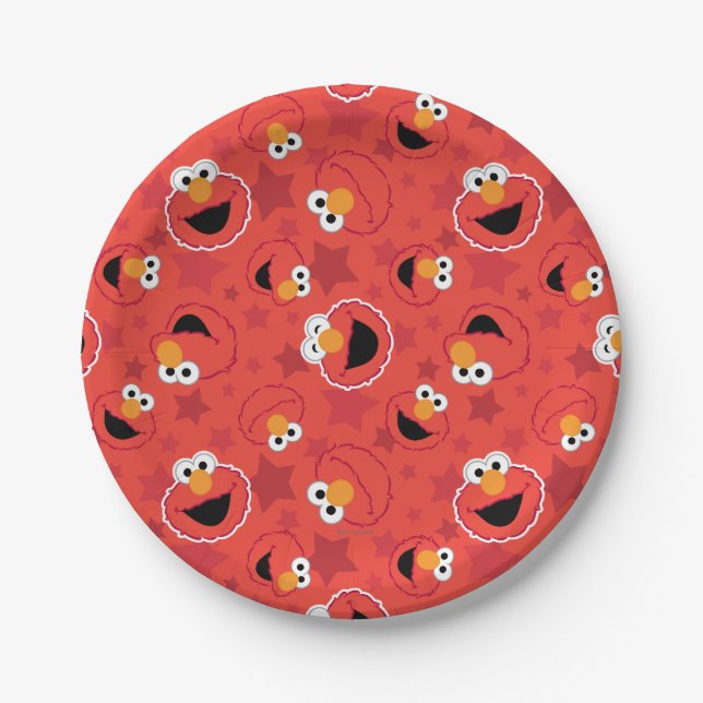 Red Elmo Faces Pattern Pappteller (Vorderseite)
