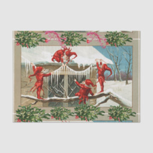 RED ELVES, CHRISTMAS DECOR MIT ICLES Mistletouren Seidenpapier