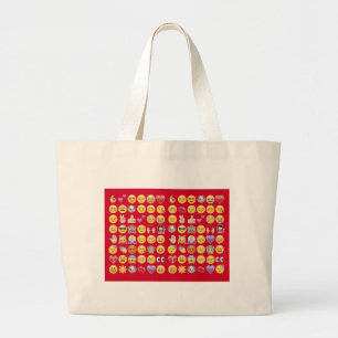red emoji jumbo stoffbeutel