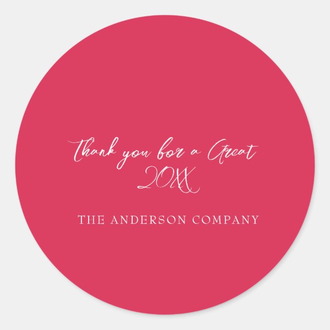 Red Employee Appreciation Event Runder Aufkleber (Vorderseite)