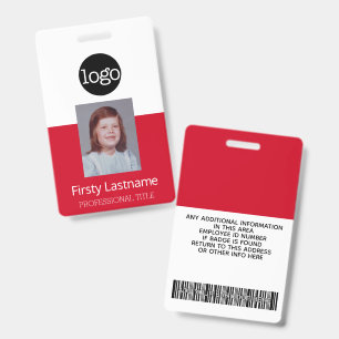 Red Employee - Foto, Bar, Logo, Name-ID Ausweis