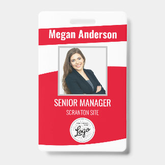 Red Employee Foto ID Abzeichen Ausweis