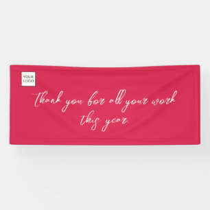 Red Employee Holiday Vielen Dank SIgn Banner