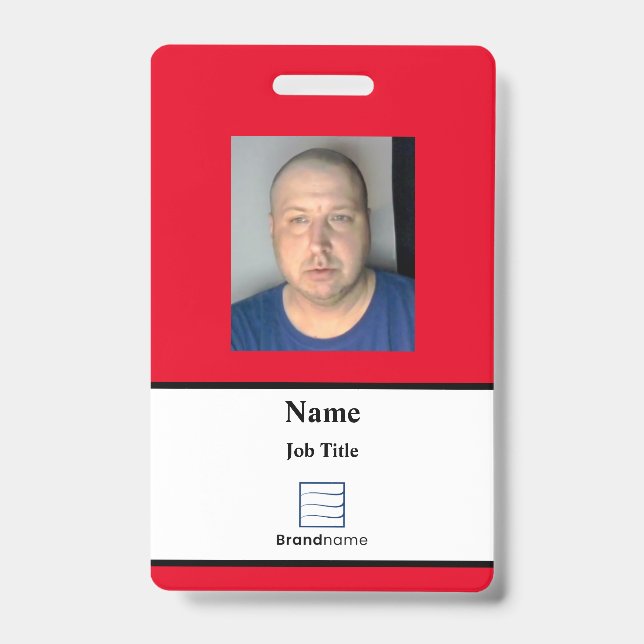 Red Employee ID Abzeichen Ausweis (Vorderseite)