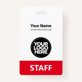 Red Employee Name Business Logo Qr Code Ausweis