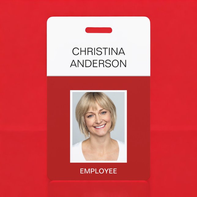 Red Employee - Name Foto Corporate Work Ausweis (Von Creator hochgeladen)