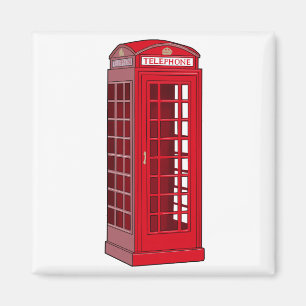 Red English Phone Booth Magnet