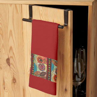 Red Ethiopian Traditonal Art Kitchtuch Geschirrtuch