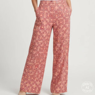 Red Ethnic Bohemisch Arabesque Geometric Pattern Stoff