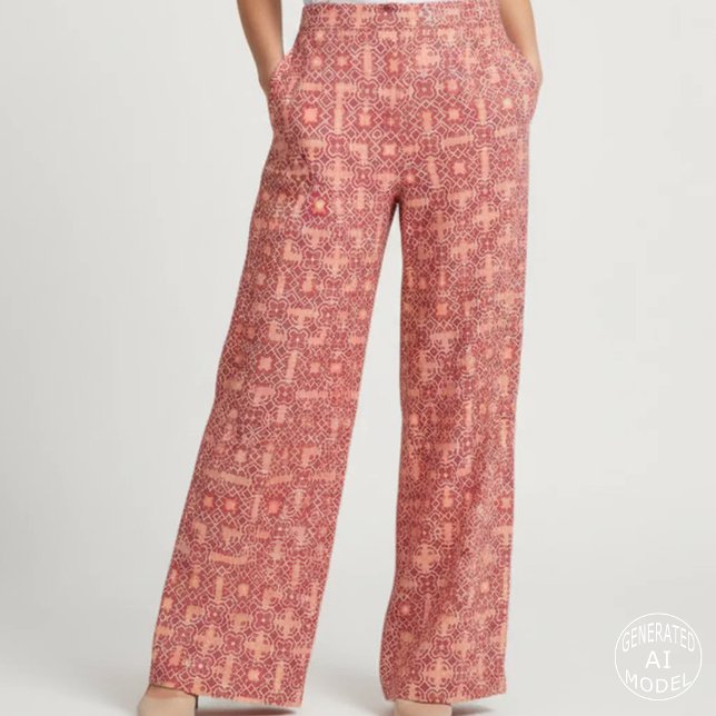 Red Ethnic Bohemisch Arabesque Geometric Pattern Stoff (Von Creator hochgeladen)