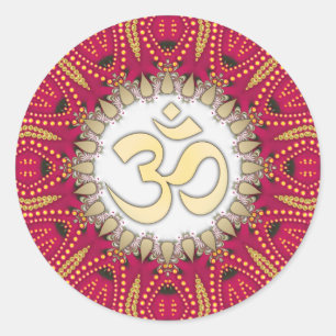Red Exotic Bohemisch Om Spirituelle Art Sticker