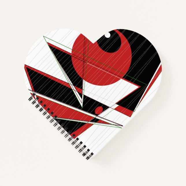 Red Eye Watching Heart Shaped Notebook Notizbuch (Vorderseite)