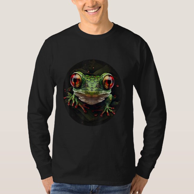Red Eyed Tree Frog Leaping Frog Rainforest Amphibi T-Shirt (Vorderseite)