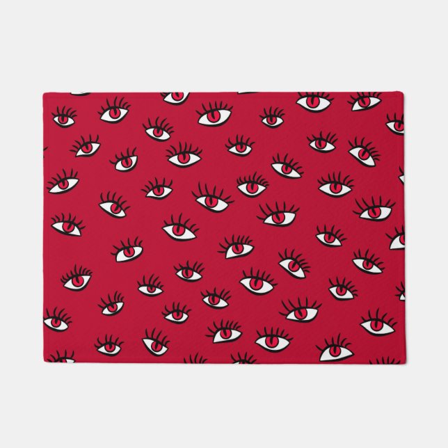 Red Eyes Pattern - Horror Gothic Ästhetik Fußmatte (Vorderseite)