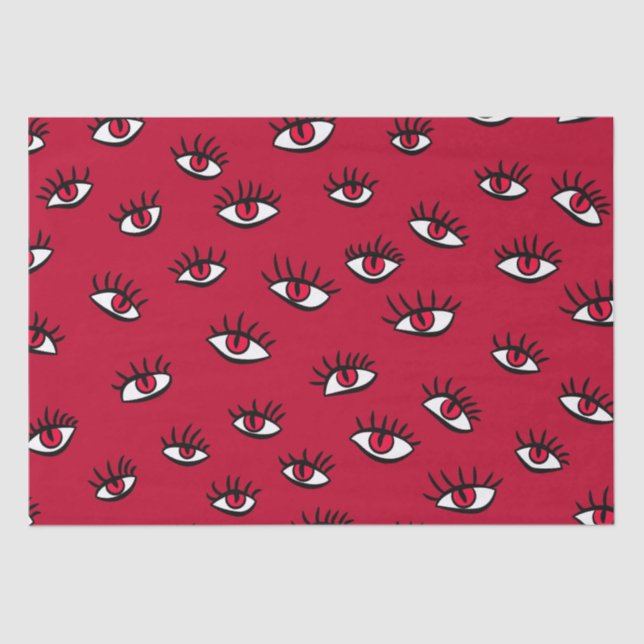 Red Eyes Pattern - Horror Gothic Ästhetik Seidenpapier (Vorderseite)