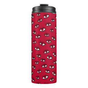 Red Eyes Pattern - Horror Gothic Ästhetik Thermosbecher