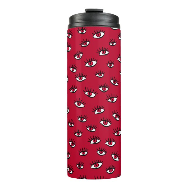 Red Eyes Pattern - Horror Gothic Ästhetik Thermosbecher (Vorderseite)