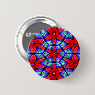 Red Fabrics Blume Muster Button
