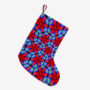 Red Fabrics Blume Muster Kleiner Weihnachtsstrumpf